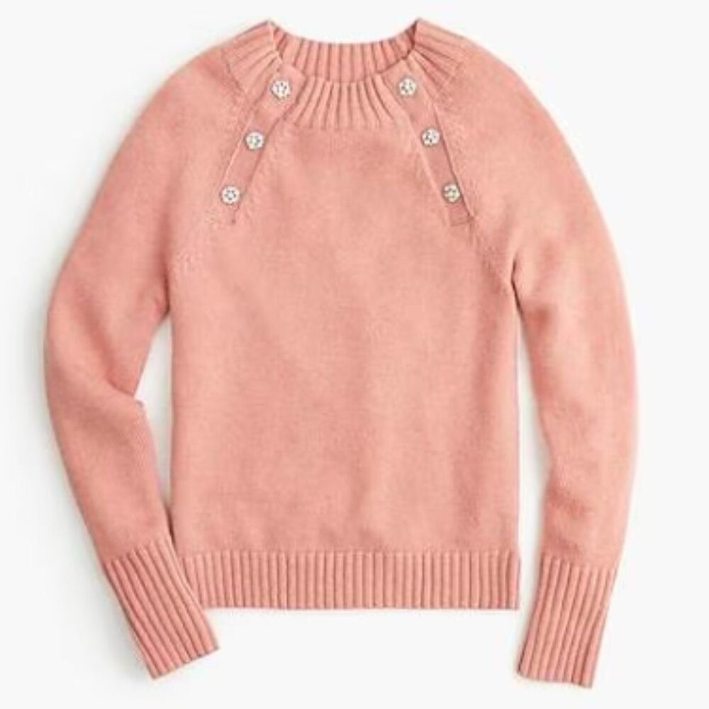 J Crew Crewneck Sweater with Jeweled Buttons Size XXL. Style K5299.